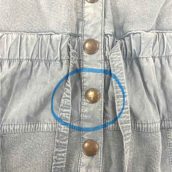 Ulla Johnson Blue Owen Puff Sleeve Jumpsuit Romper XS resort wear vacation FLAWS - Picture 13 of 14